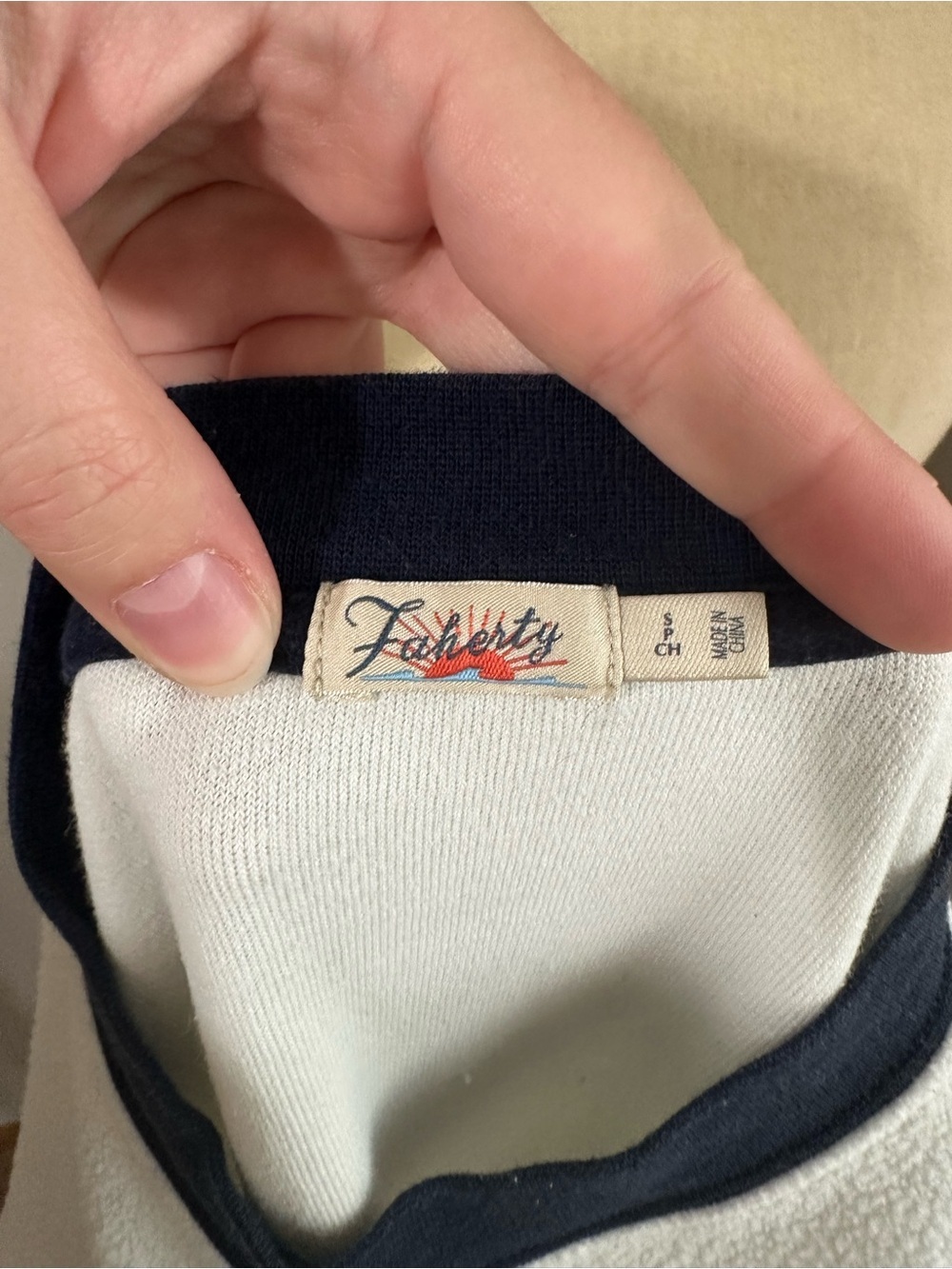 Faherty Beach Fleece Ringer Crew Pullover - Picture 4 of 6
